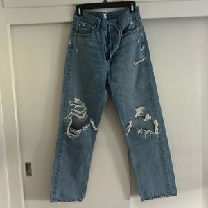 Agolde distressed straight leg jeans